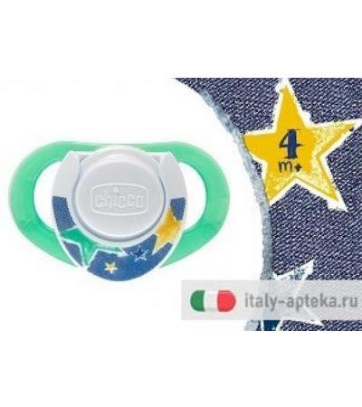 Chicco Succhietto Denim Caucciù 4+ 2pz