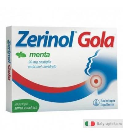 Zerinol  Gola Menta 18 Pastiglie Senza Zucchero 20mg