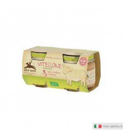 Alce Nero Omogeneizzato di Vitellone Biologico 2x80 g Vasetti