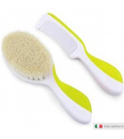 kit capelli spazzola e pettine - verde