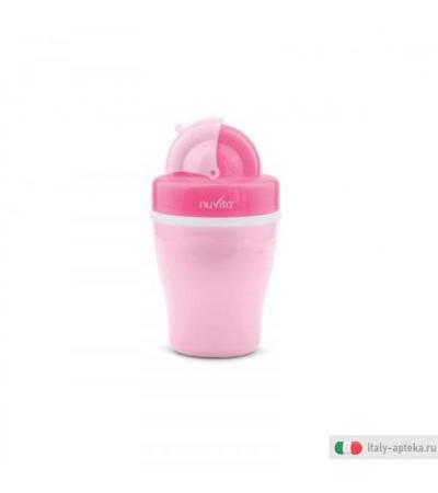 nuvita tazza con cannuccia e isolamento termico - rosa