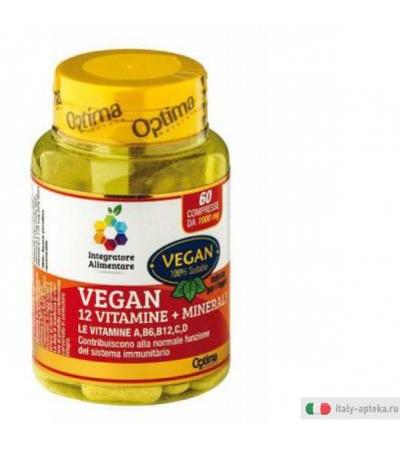 Optima Vegan 12 Vitamine Minerali 60 Compresse 1000 mg