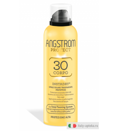 Angstrom Protect Instadry SPF30 corpo Spray solare trasparente 150ml