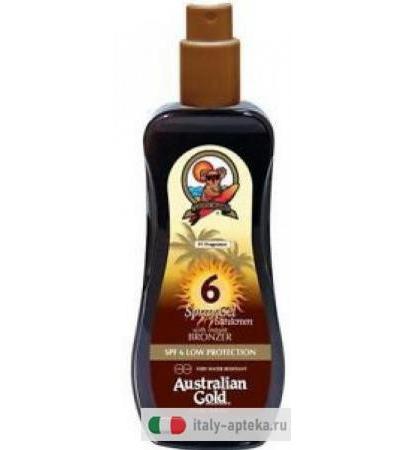 Australian Gold Protezione solare SPF6 Spray Gel con effetto bronze 237ml