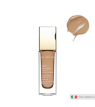 Clarins Fondotinta Fluido Effetto Naturale SPF 10 Skin Illusion n.110.5 almond 30ml