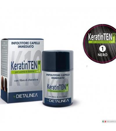 Dietalinea Keratin Ten Infoltitore Capelli immediato per uomo e donna colore 1 nero