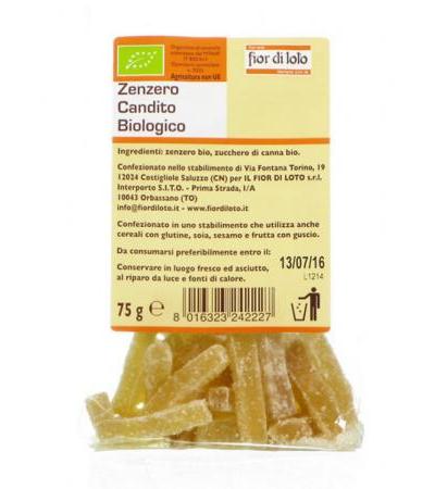 Fior di Loto - Zenzero candito Biologico 75g