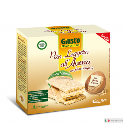 Giusto Pan Leggero all'Avena con farina integrale senza glutine 6 pezzi