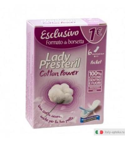 Lady Presteril Cotton Power formato da borsetta 6 proteggi slip