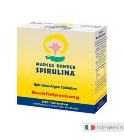 Marcus Rohrer Spirulina integratore alimentare ricostituente Ricarica 3 buste da 180 compresse
