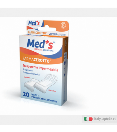 Med's farmacerotto trasparente impermeabile 20 cerotti ipoallergenici assortiti