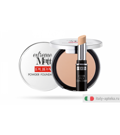 Pupa Kit Viso Perfetto Extreme Matt & In Regalo Cover Stick Concealer 040 Natural Beige - Pelli Medio/Scure