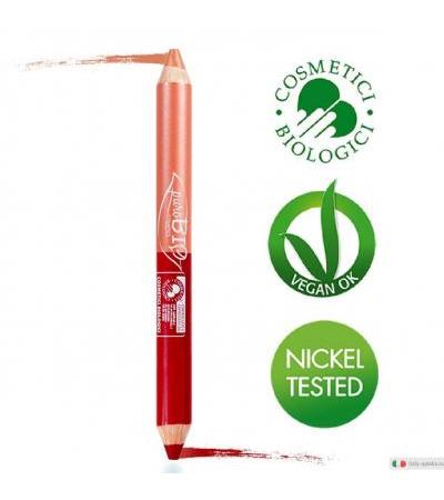 PuroBio Matitone Duo Labbra Day & Night Rosa corallo + Rosso ciliegia