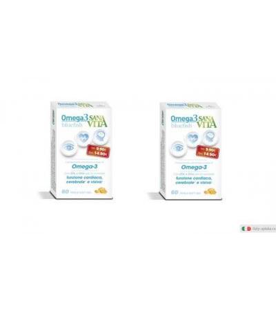Sanavita Omega3 Bluefish integratore alimentare utile per la funzionalità cardiaca e cerebrale 60 perle OFFERTA 2 CONFEZIONI
