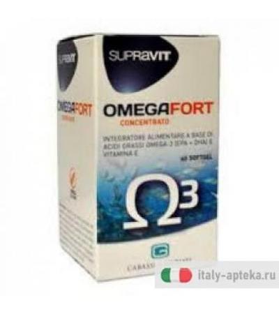 Supravit Omega Fort Integratore Alimentare Normali Livelli di Trigliceridi 60 perle softgel