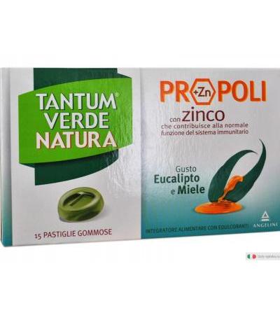 Tantum Verde Natura Pastiglie gommose gusto eucalipto e miele 15 pastiglie gommose