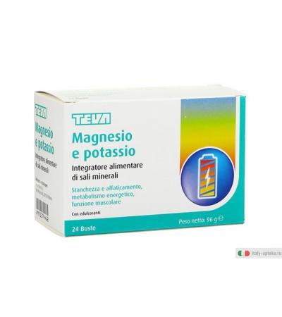 TEVA Magnesio e Potassio integratore per stanchezza e affaticamento 24 buste