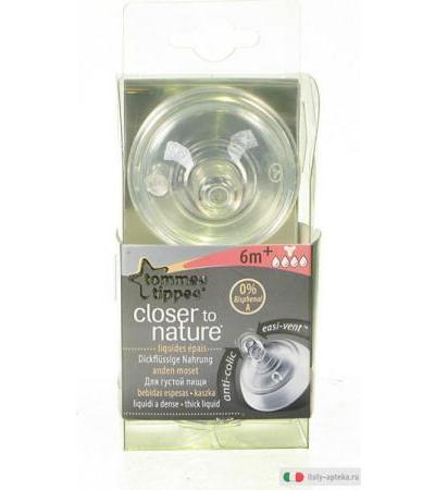Tommee Tippee Tettarelle anticoliche foro per pappe più dense 6m+ 2 pezzi