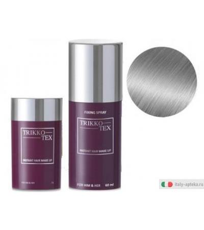 Trikko Tex starter kit volume istantaneo ai capelli diradati per uomo e donna 10g fibra + 60ml fissatore colore 9 - Grey